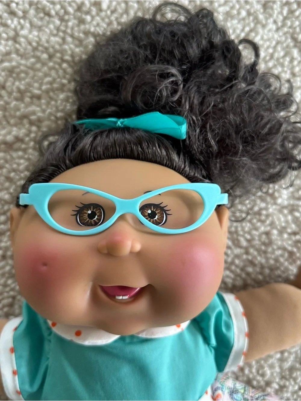 Cabbage Patch Kids Babylnd Doll 14” Glasses Outfit Cute Girl Dark Brunette 2015